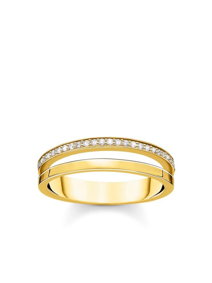 Thomas Sabo Кольцо с двумя белыми камнями, золото в золоте, белое
Thomas Sabo Кольцо с двумя белыми камнями, золото в золоте, белое