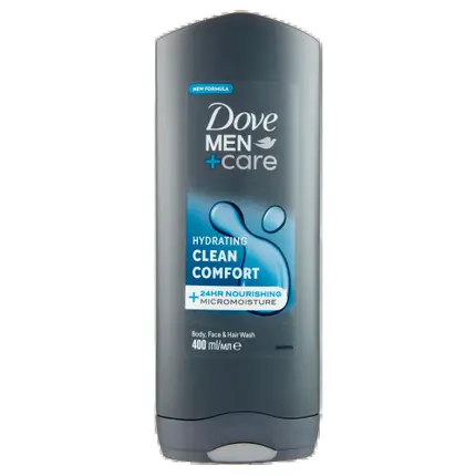 Dove Men+Care Hydrating Clean Comfort Гель для душа, лица и волос, 400 мл
Dove Men+Care Hydrating Clean Comfort Гель для душа, лица и волос, 400 мл