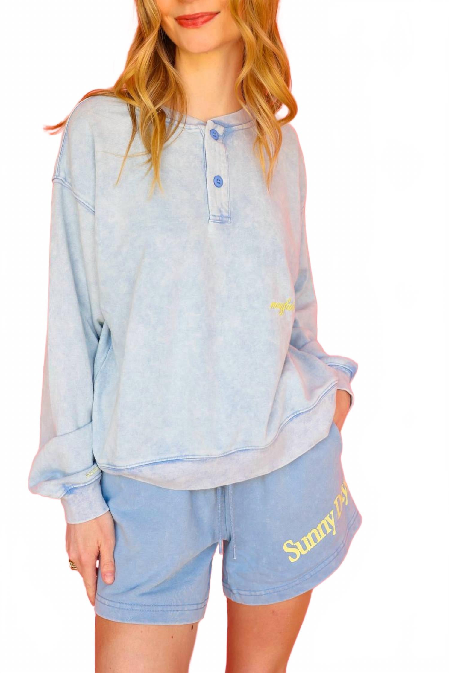 Голубая толстовка хенли The Mayfair Group 
Голубая толстовка хенли The Mayfair Group