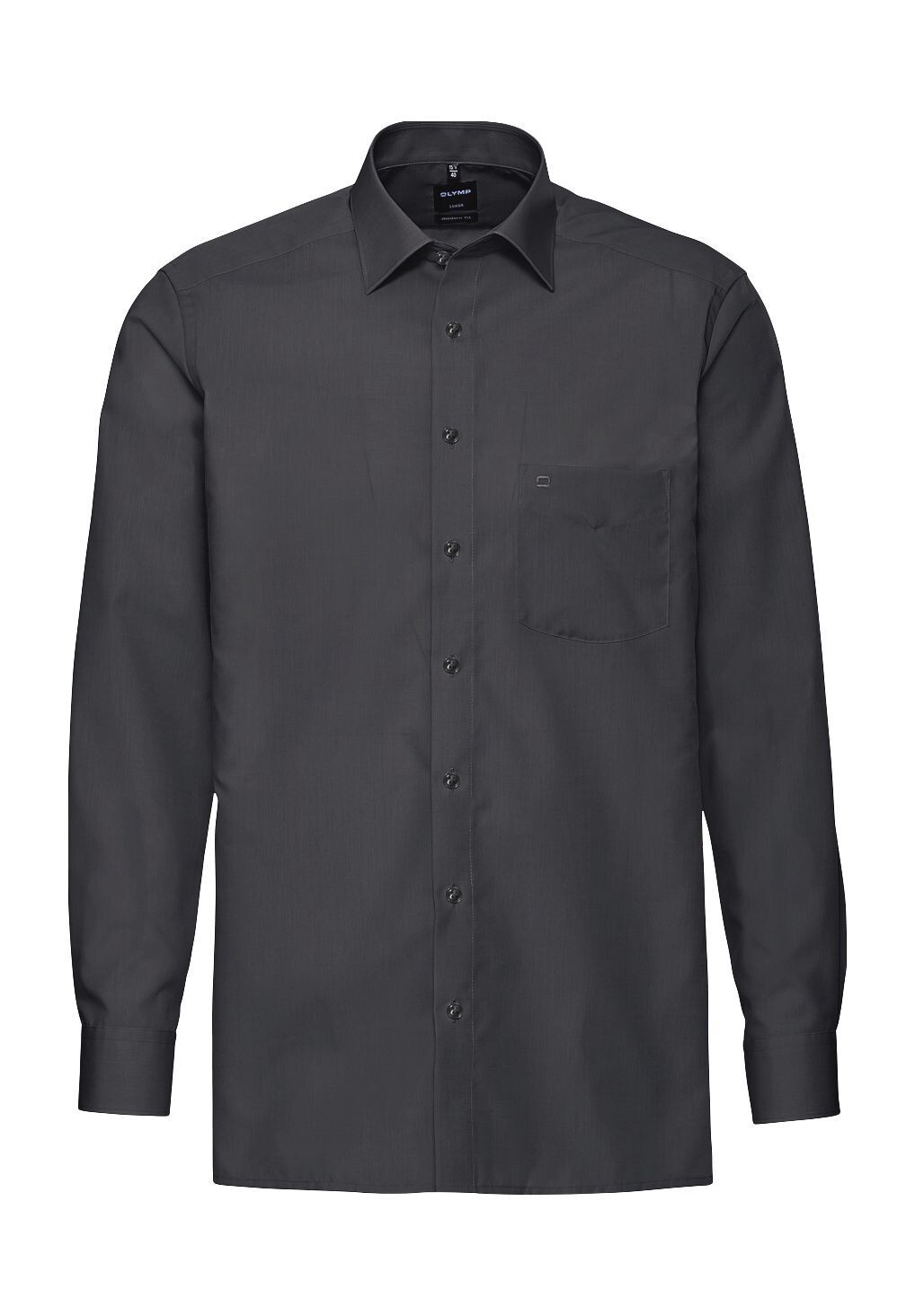 Деловая рубашка, современный крой, нагрудный карман, мужская OLYMP, антрацит
Деловая рубашка, современный крой, нагрудный карман, мужская OLYMP, антрацит