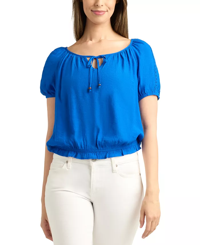 Топ в крестьянском стиле для юниоров с присборенным подолом и рукавами-фонариками BCX, синий
Топ в крестьянском стиле для юниоров с присборенным подолом и рукавами-фонариками BCX, синий