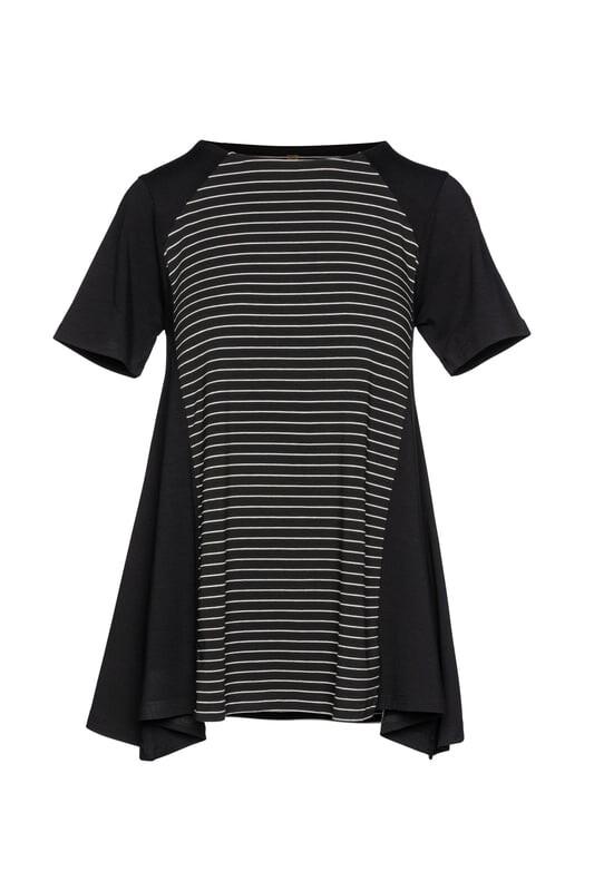 Топ с короткими рукавами и полосатой деталью Conquista, черный
Топ с короткими рукавами и полосатой деталью Conquista, черный