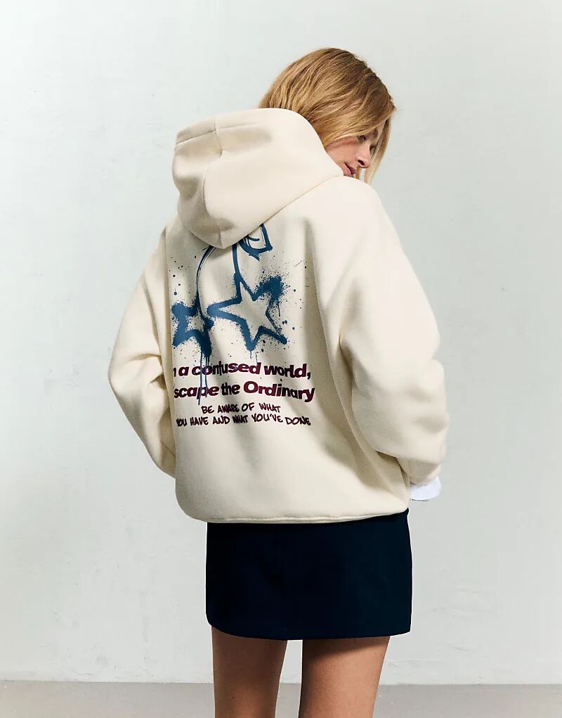 Толстовка Bershka Printed Hoodie цвета экрю
Толстовка Bershka Printed Hoodie цвета экрю