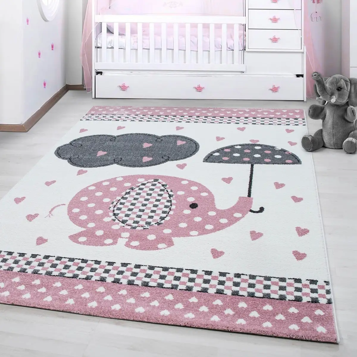 Айылдыз Ковры Детский ковер "Kids 570", прямоугольный, мотив слона, короткий ворс Ayyildiz Teppiche 160х230 см, розовый/серый
Айылдыз Ковры Детский ковер "Kids 570", прямоугольный, мотив слона, короткий ворс Ayyildiz Teppiche 160х230 см, розовый/серый