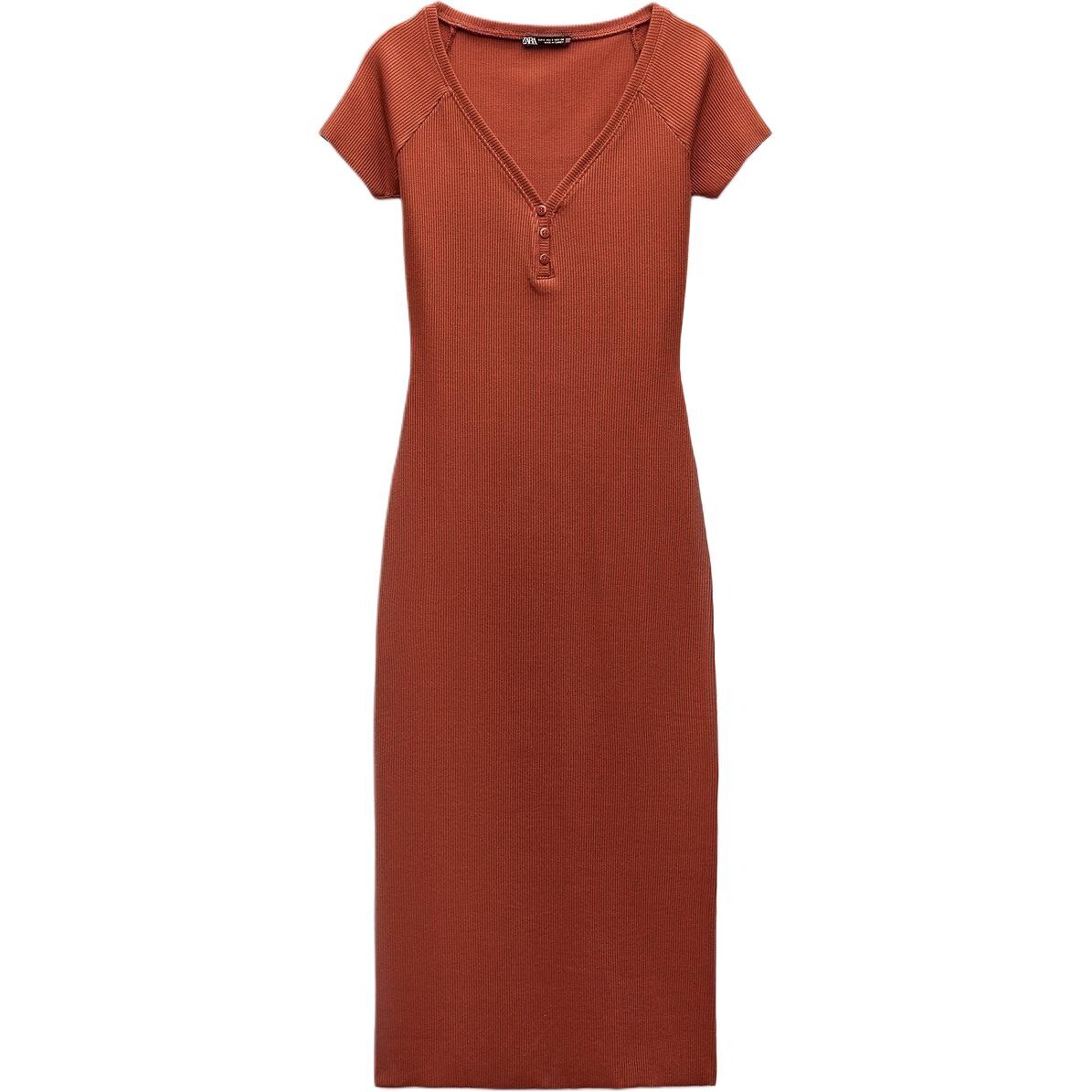 Платье с короткими рукавами женское коричневое Zara
Платье с короткими рукавами женское коричневое Zara