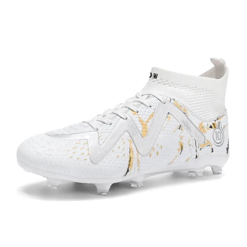 Футбольные бутсы для детей и подростков с высоким верхом, противоскользящие, с амортизацией от ударов и истираний D&W, белый/золотой
Футбольные бутсы для детей и подростков с высоким верхом, противоскользящие, с амортизацией от ударов и истираний D&W, белый/золотой