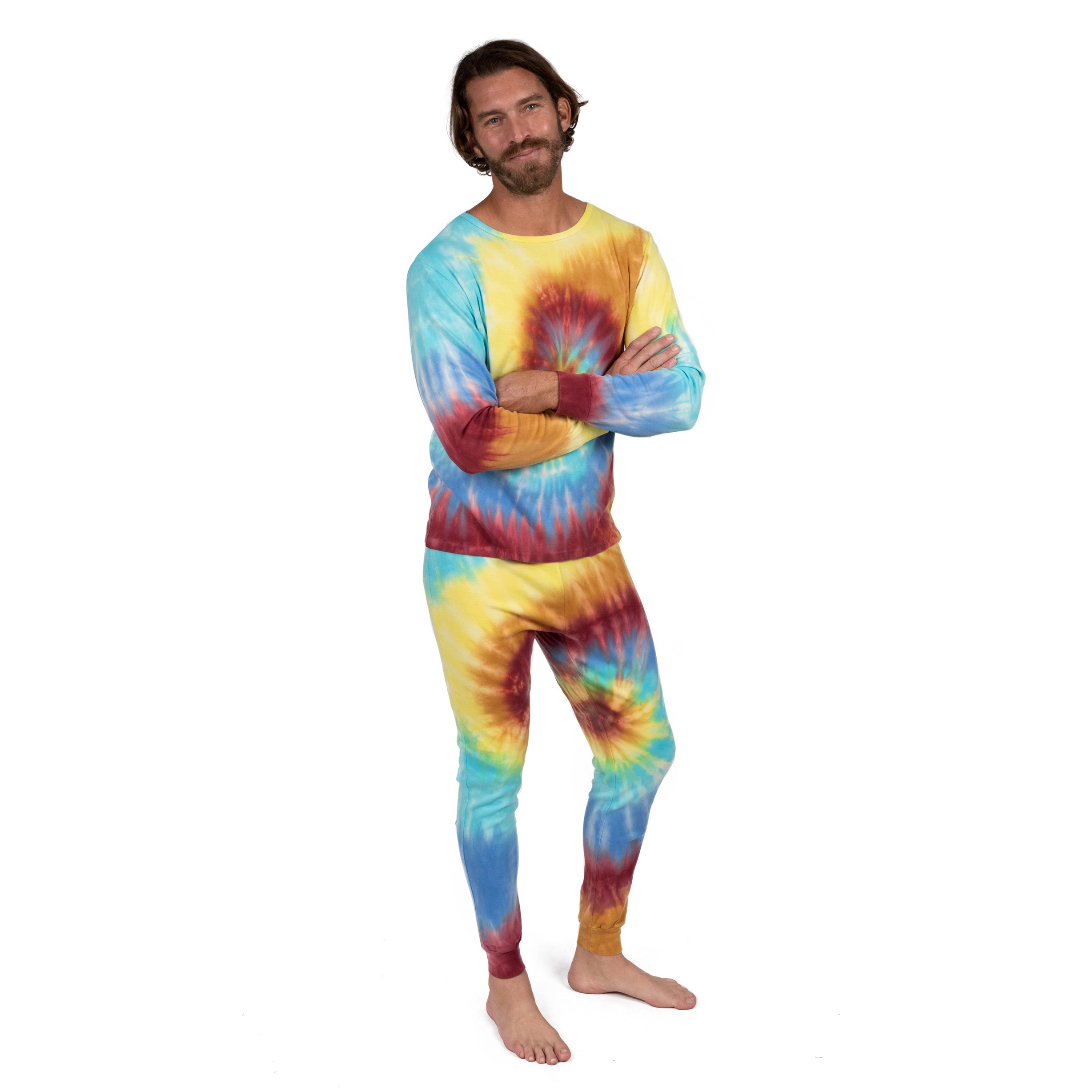 Мужская двухкомпонентная хлопковая пижама с принтом тай-дай Leveret, цвет tie dye swirl boys
Мужская двухкомпонентная хлопковая пижама с принтом тай-дай Leveret, цвет tie dye swirl boys