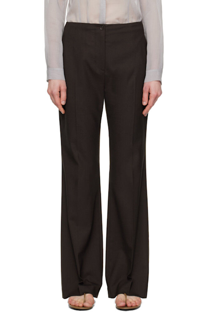 Коричневые брюки прямого кроя AMOMENTO 
Коричневые брюки прямого кроя AMOMENTO