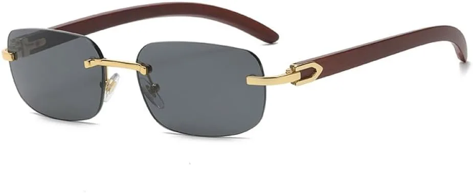 Маленькие прямоугольные солнцезащитные очки без оправы для мужчин и женщин, оправа из искусственного дерева, винтажные солнцезащитные очки generic, C1 Gold Gray
Маленькие прямоугольные солнцезащитные очки без оправы для мужчин и женщин, оправа из искусственного дерева, винтажные солнцезащитные очки generic, C1 Gold Gray