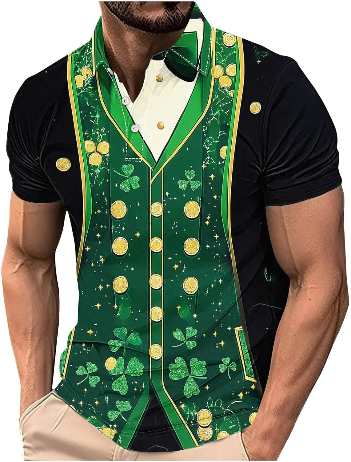 Футболка-поло St.Patrick's Day для мужчин с принтом клевера Zeiyignr
Футболка-поло St.Patrick's Day для мужчин с принтом клевера Zeiyignr