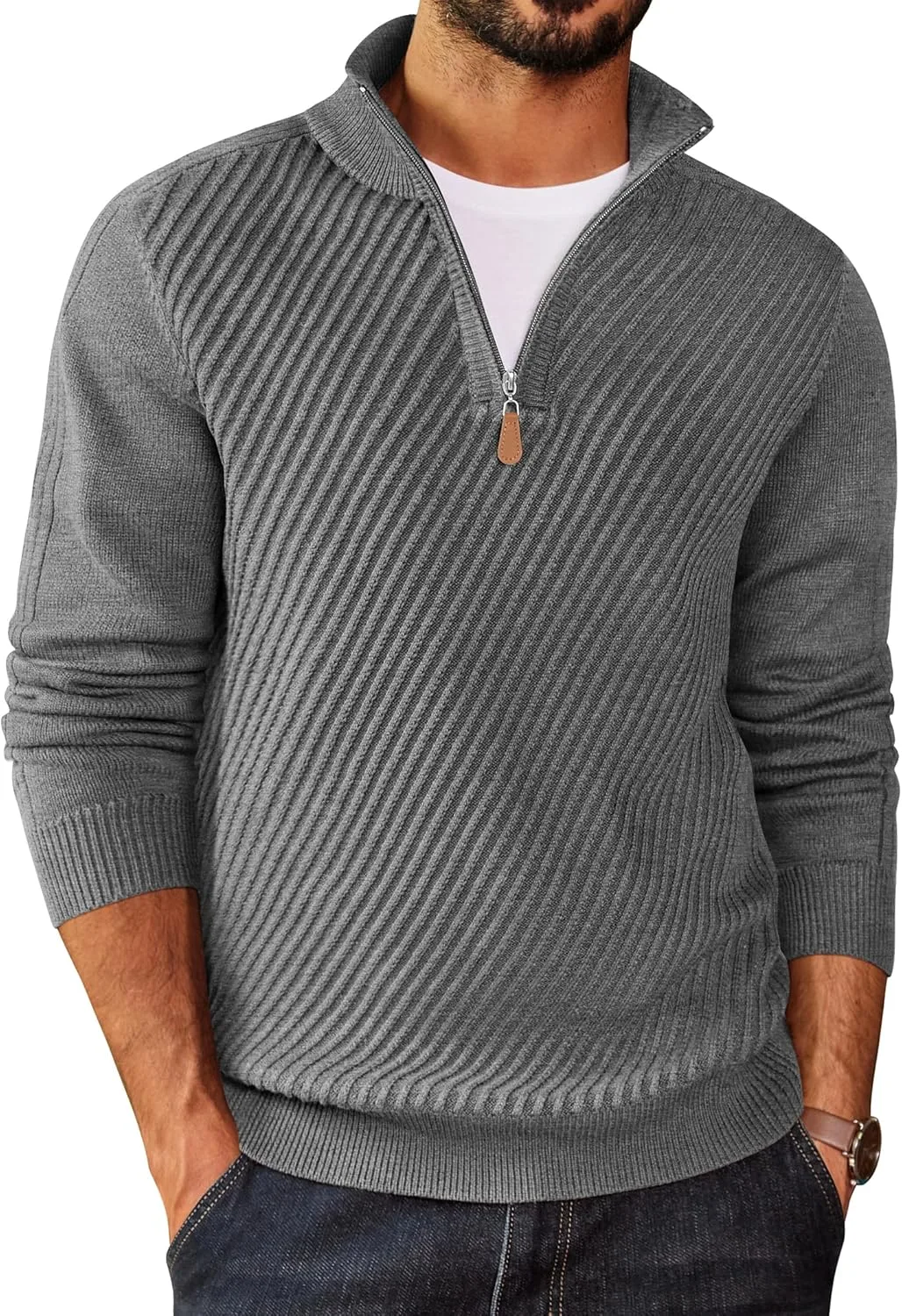 COOFANDY мужской свитер с четвертью молнии Casual Slim Fit
COOFANDY мужской свитер с четвертью молнии Casual Slim Fit