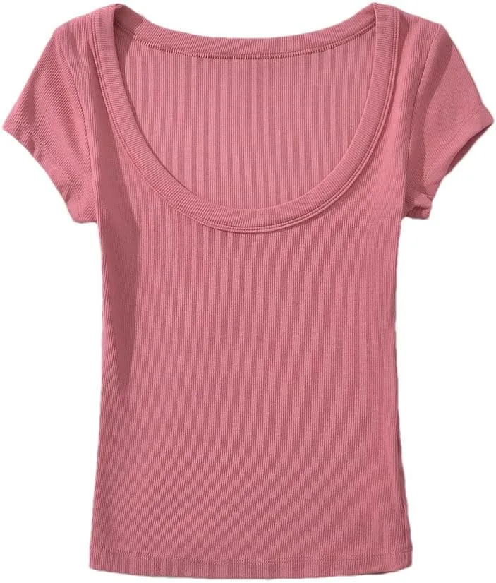 Женский короткий топ с круглым вырезом и короткими рукавами, облегающий, хлопок
Женский короткий топ с круглым вырезом и короткими рукавами, облегающий, хлопок