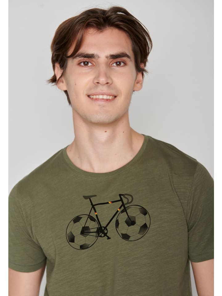 Футболка с изображением велосипедиста в цвете грязный оливковый зеленый GreenBomb
Футболка с изображением велосипедиста в цвете грязный оливковый зеленый GreenBomb