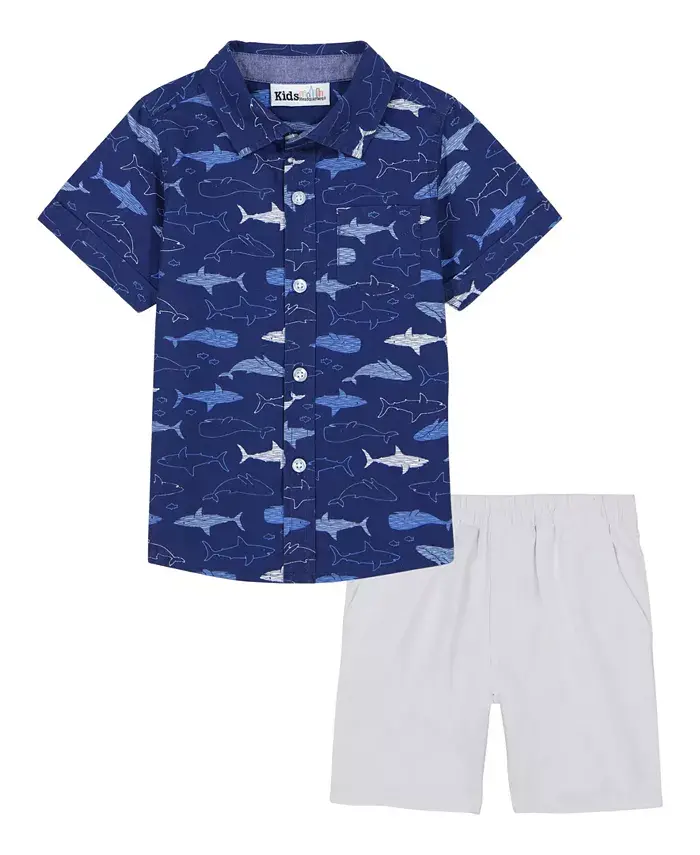 Комплект для малышей и мальчиков: рубашка с коротким рукавом и принтом рыбок из поплина и шорты из твила, 2 предмета Kids Headquarters
Комплект для малышей и мальчиков: рубашка с коротким рукавом и принтом рыбок из поплина и шорты из твила, 2 предмета Kids Headquarters
