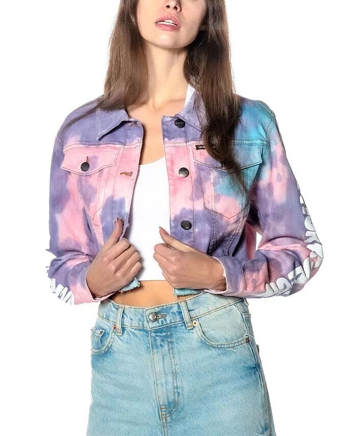 Женская укороченная джинсовая куртка Rugrats Tie-Dye с потертостями Members Only, фиолетовый
Женская укороченная джинсовая куртка Rugrats Tie-Dye с потертостями Members Only, фиолетовый