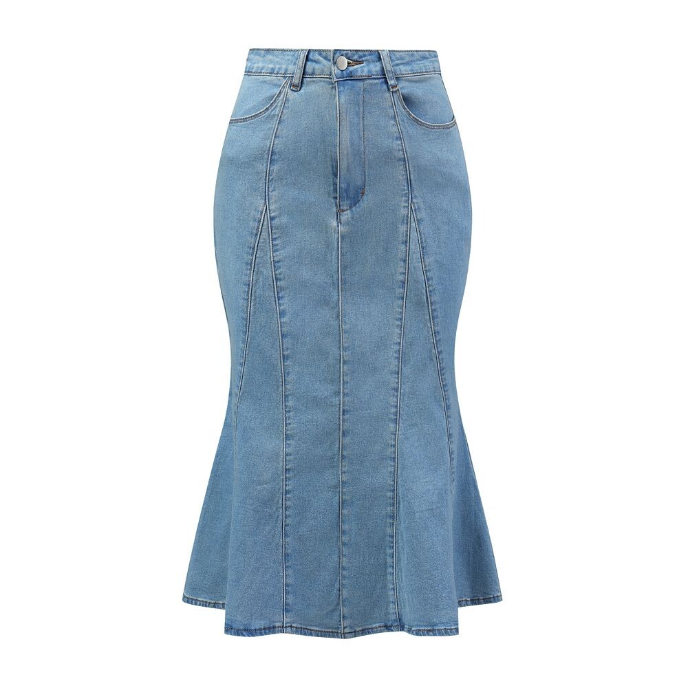 Женская облегающая джинсовая юбка миди с высокой талией на молнии и оборками по краю «рыбий хвост» ALLEGRA K, цвет Light Blue
Женская облегающая джинсовая юбка миди с высокой талией на молнии и оборками по краю «рыбий хвост» ALLEGRA K, цвет Light Blue