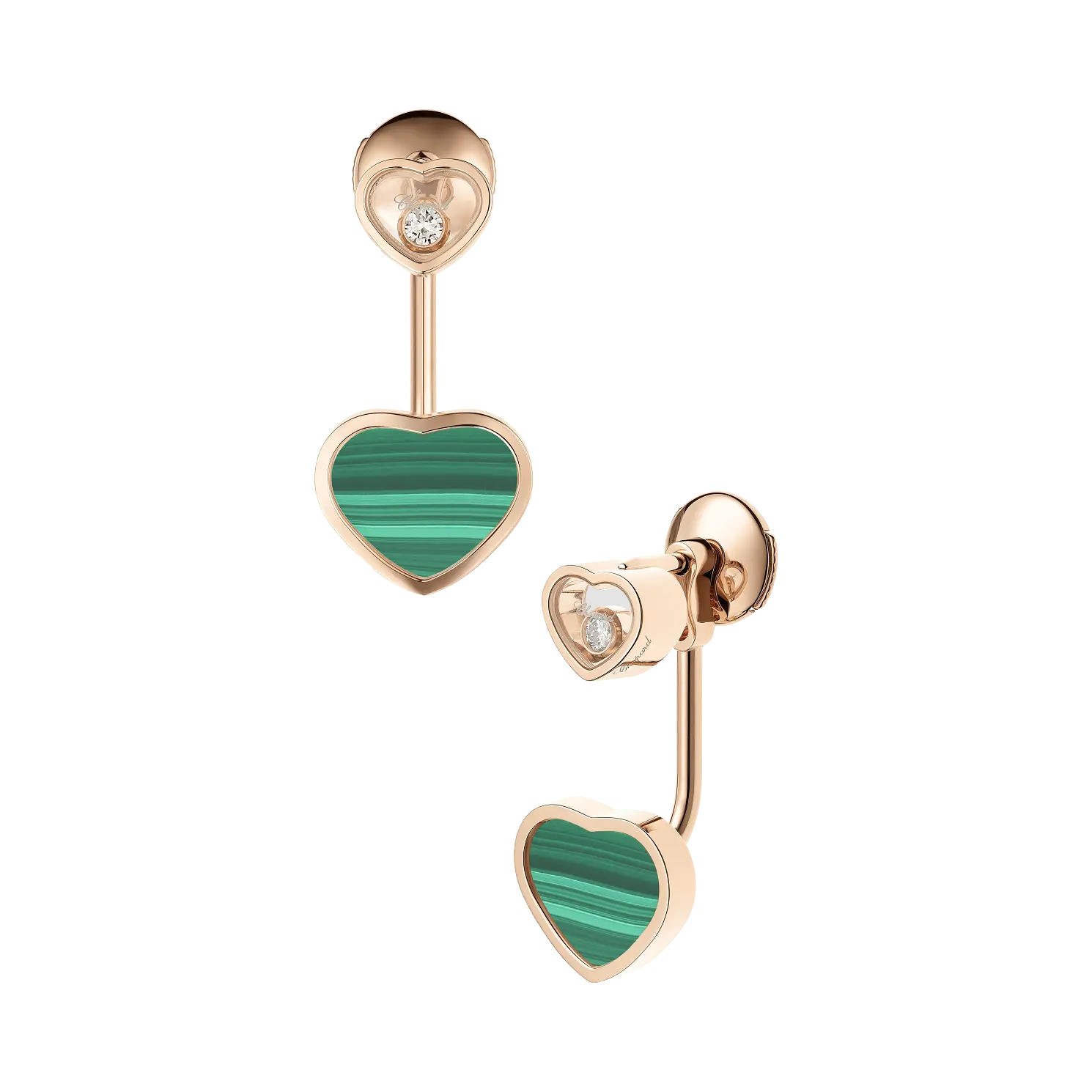 Серьги Chopard Happy Hearts - Серьги, розовое золото, бриллианты, малахит
Серьги Chopard Happy Hearts - Серьги, розовое золото, бриллианты, малахит