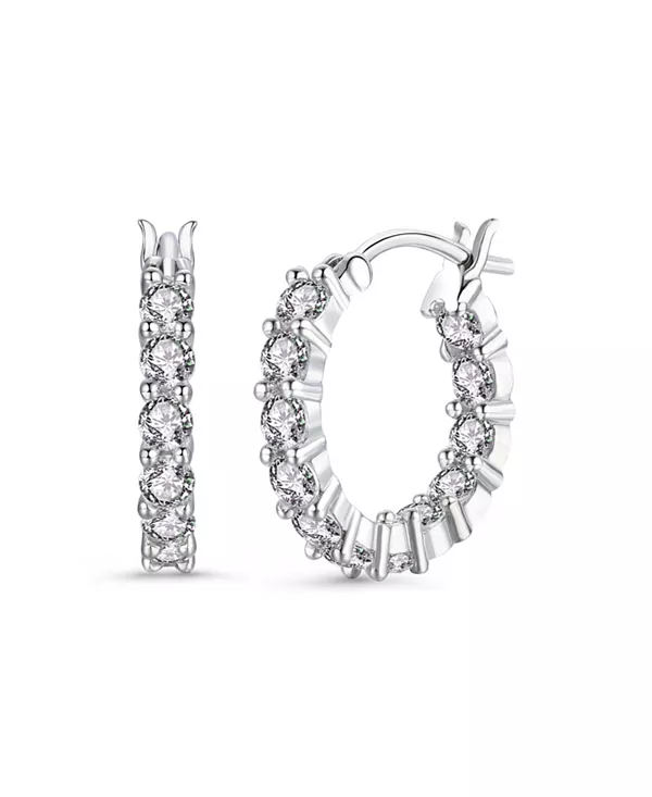 Массивные круглые серьги-кольца из стерлингового серебра с покрытием из белого золота и вывернутыми наизнанку кубическими цирконами Genevive, white
Массивные круглые серьги-кольца из стерлингового серебра с покрытием из белого золота и вывернутыми наизнанку кубическими цирконами Genevive, white