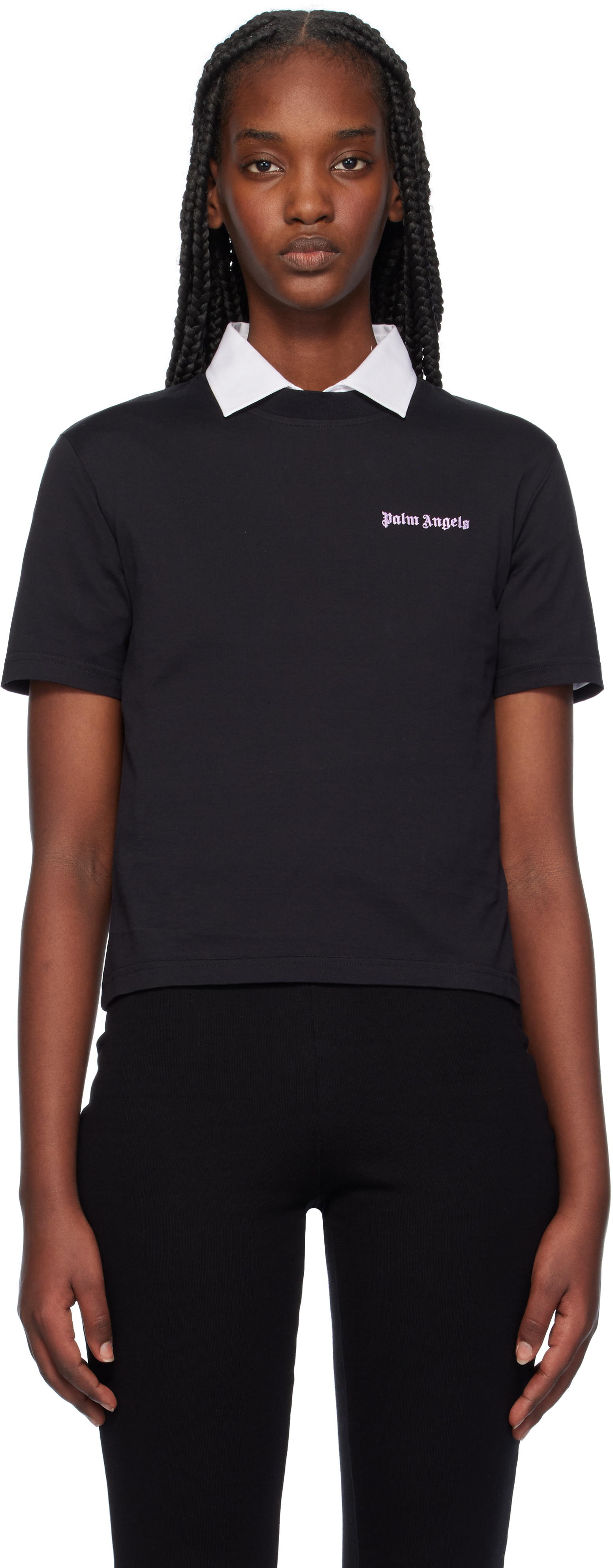 Черная классическая приталенная футболка с логотипом Palm Angels
Черная классическая приталенная футболка с логотипом Palm Angels