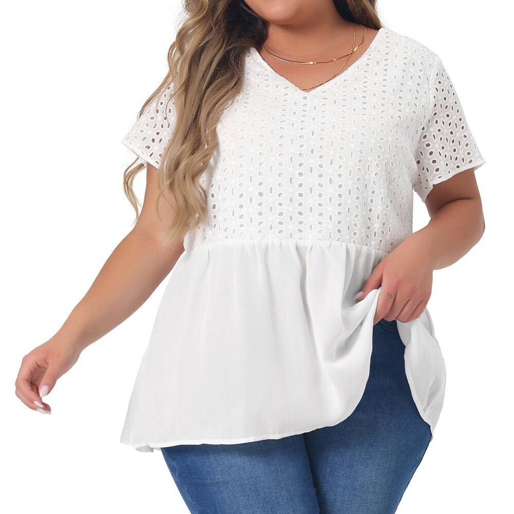 Женские блузки с короткими рукавами и контрастной вставкой, V-образным вырезом и эластичной спинкой Agnes Orinda, белый
Женские блузки с короткими рукавами и контрастной вставкой, V-образным вырезом и эластичной спинкой Agnes Orinda, белый