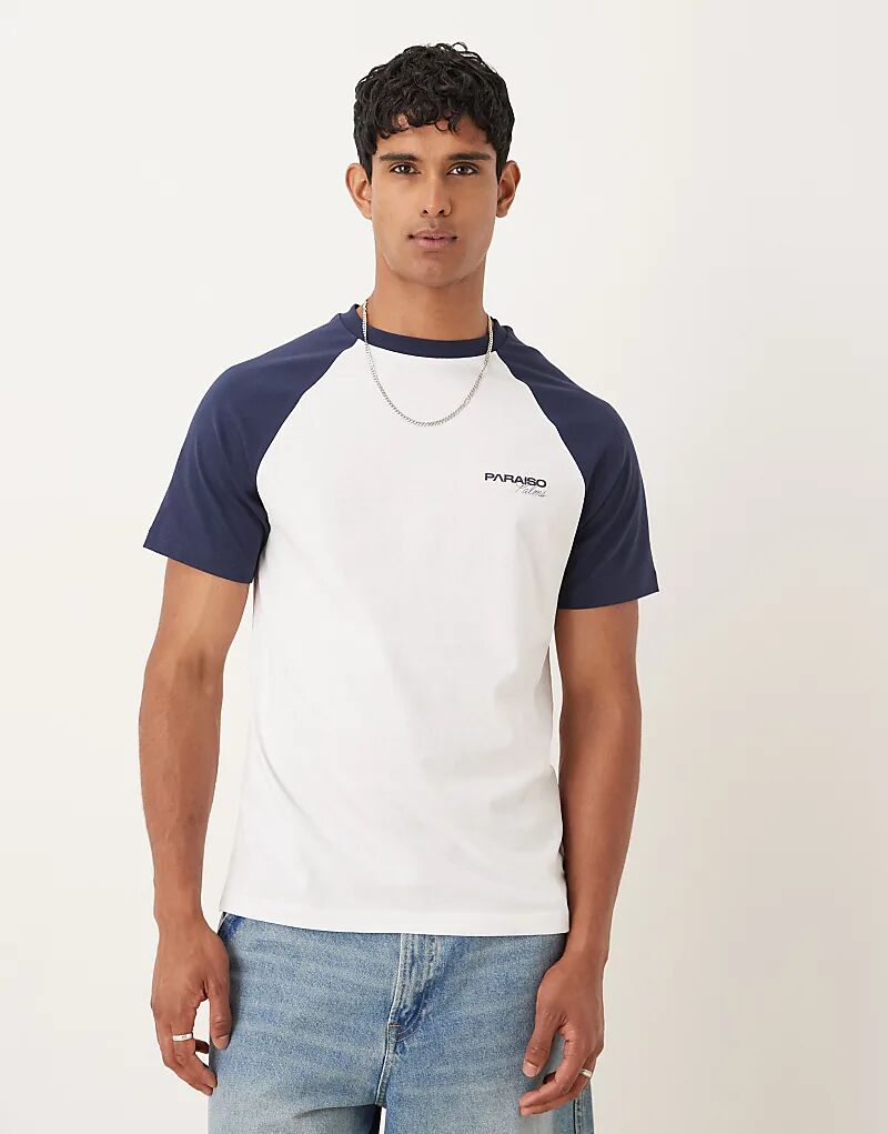 Футболка ASOS DESIGN реглан с принтом на груди в белом и темно-синем цветах
Футболка ASOS DESIGN реглан с принтом на груди в белом и темно-синем цветах