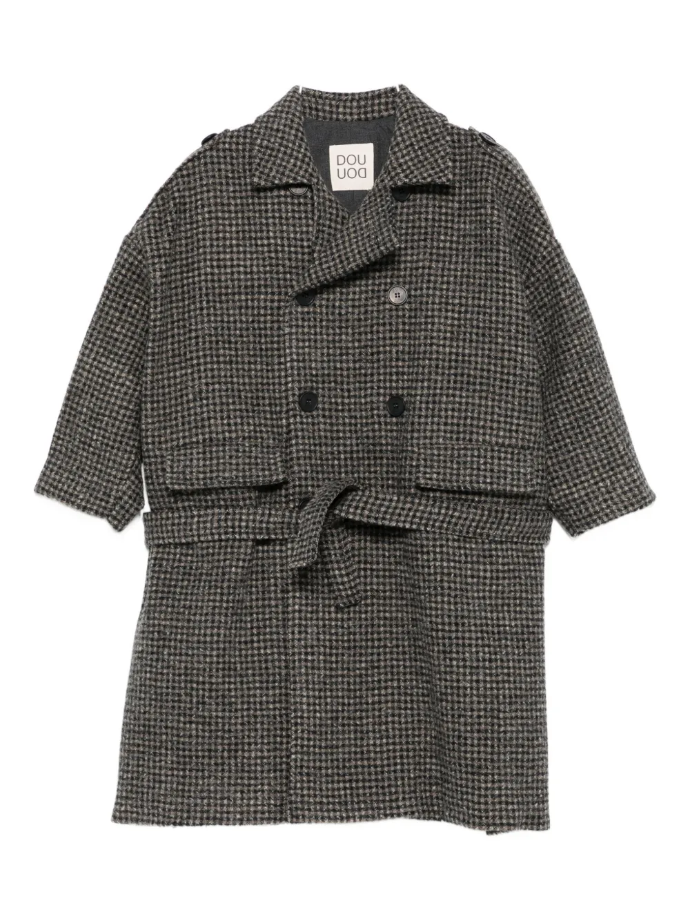Двубортное пальто в клетку с поясом Douuod Kids, коричневый
Двубортное пальто в клетку с поясом Douuod Kids, коричневый