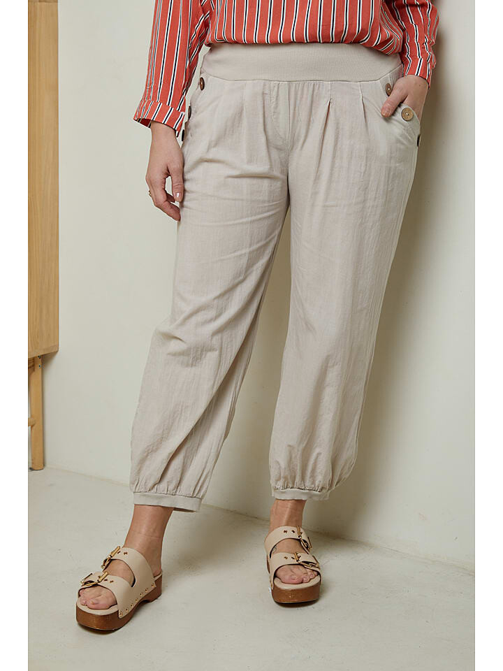 Тканевые брюки Curvy Lady, бежевый 
Тканевые брюки Curvy Lady, бежевый