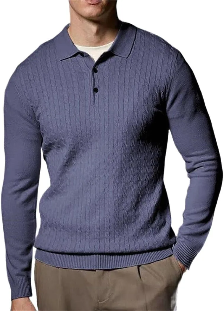 Мужской вязаный пуловер с V-образным вырезом и длинными рукавами
Мужской вязаный пуловер с V-образным вырезом и длинными рукавами