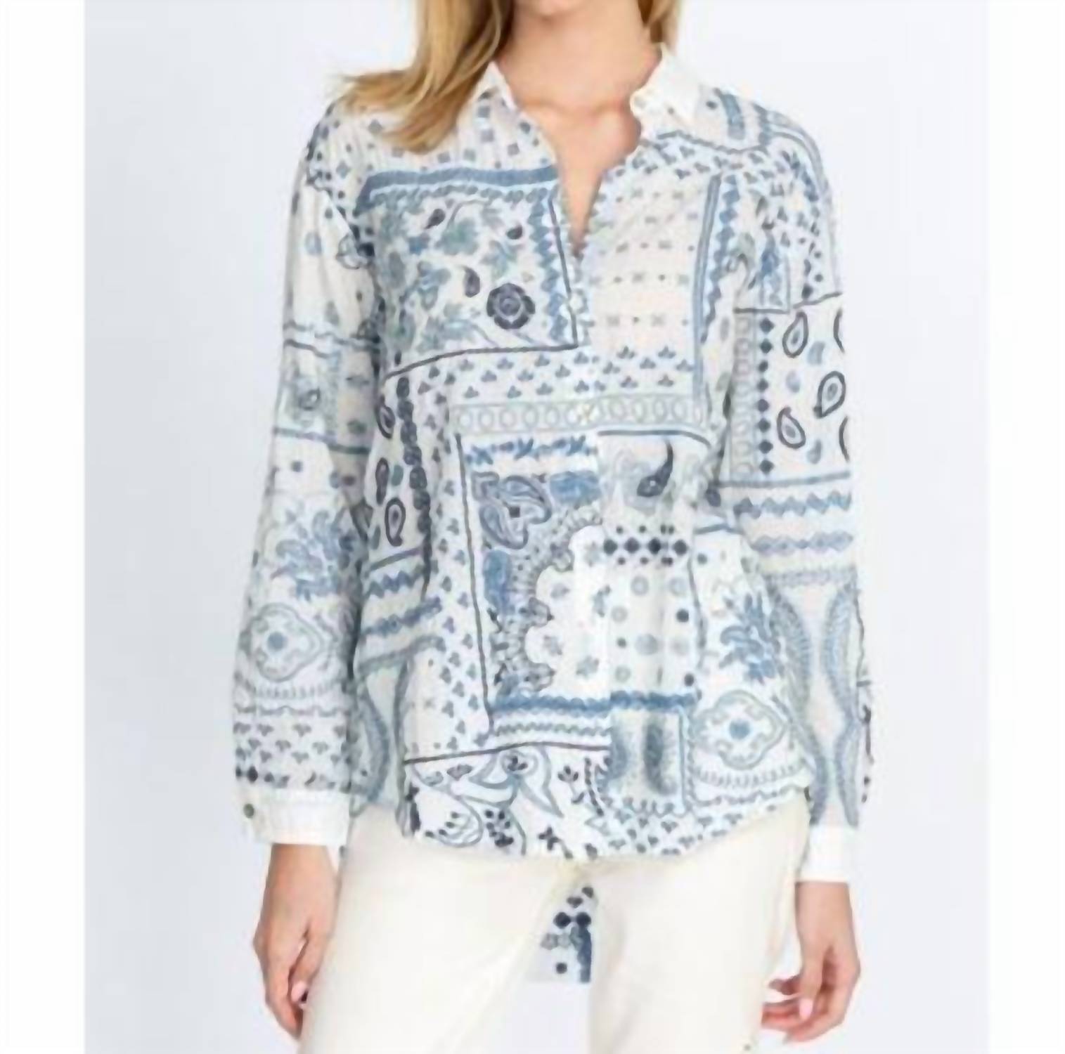 Рубашка свободного кроя Vanya Schiffli белого цвета Johnny Was
Рубашка свободного кроя Vanya Schiffli белого цвета Johnny Was