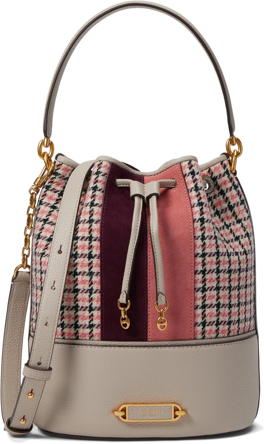 Сумка-ведро Gramercy Racing Stripe в клетку из саржевой ткани среднего размера Kate Spade New York, цвет Mushroom Multi
Сумка-ведро Gramercy Racing Stripe в клетку из саржевой ткани среднего размера Kate Spade New York, цвет Mushroom Multi