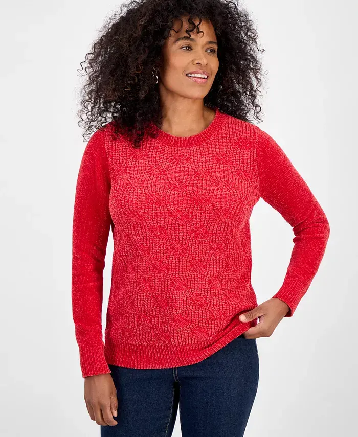Женский свитер с воротником-гольф из шенилла, кабельная вязка Style & Co, красный
Женский свитер с воротником-гольф из шенилла, кабельная вязка Style & Co, красный