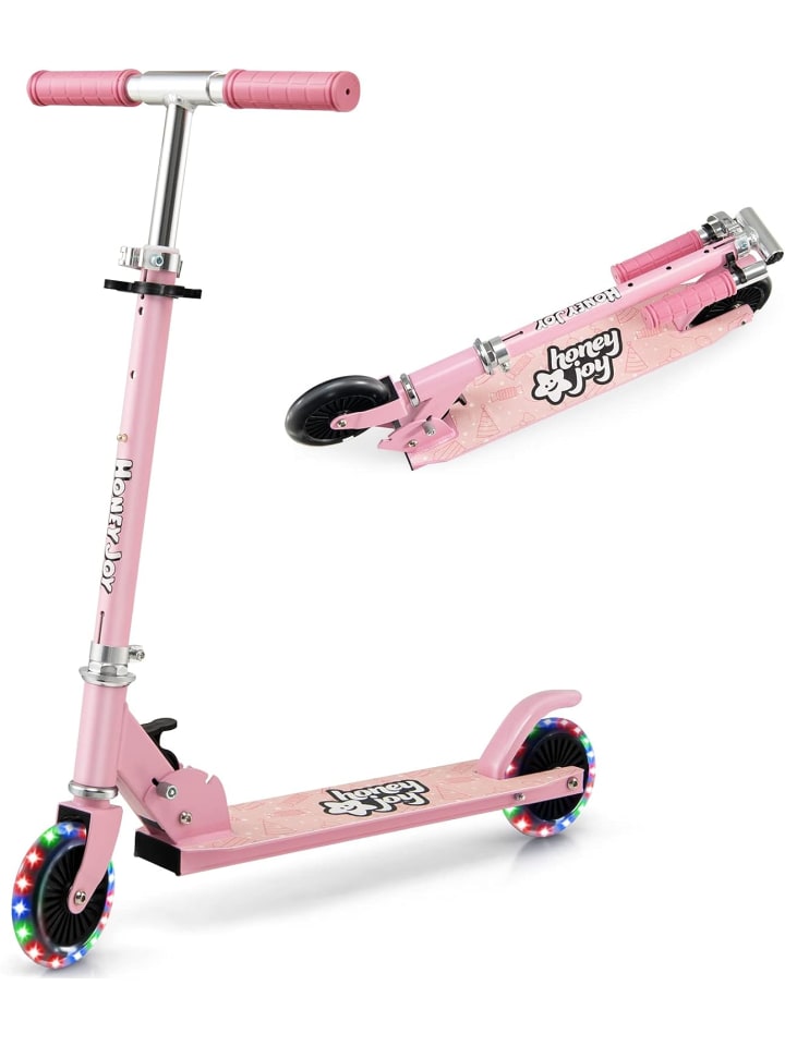 COSTWAY Самокат со светодиодными колесами, подходит для детей от 3 лет и старше, розового цвета
COSTWAY Самокат со светодиодными колесами, подходит для детей от 3 лет и старше, розового цвета