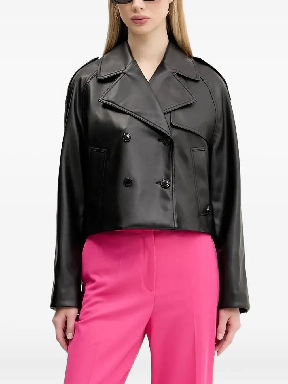 Двубортный укороченный жакет HUGO, черный
Двубортный укороченный жакет HUGO, черный