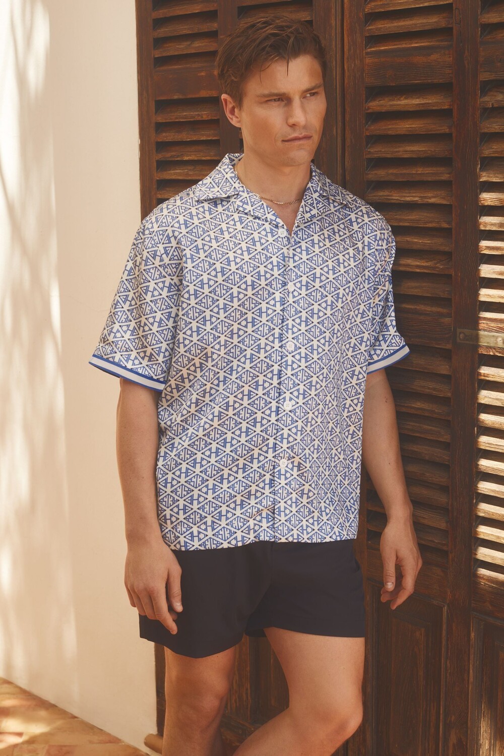 Рубашка с кубинским воротником и принтом монограммы Idra ché Reiss, синий
Рубашка с кубинским воротником и принтом монограммы Idra ché Reiss, синий