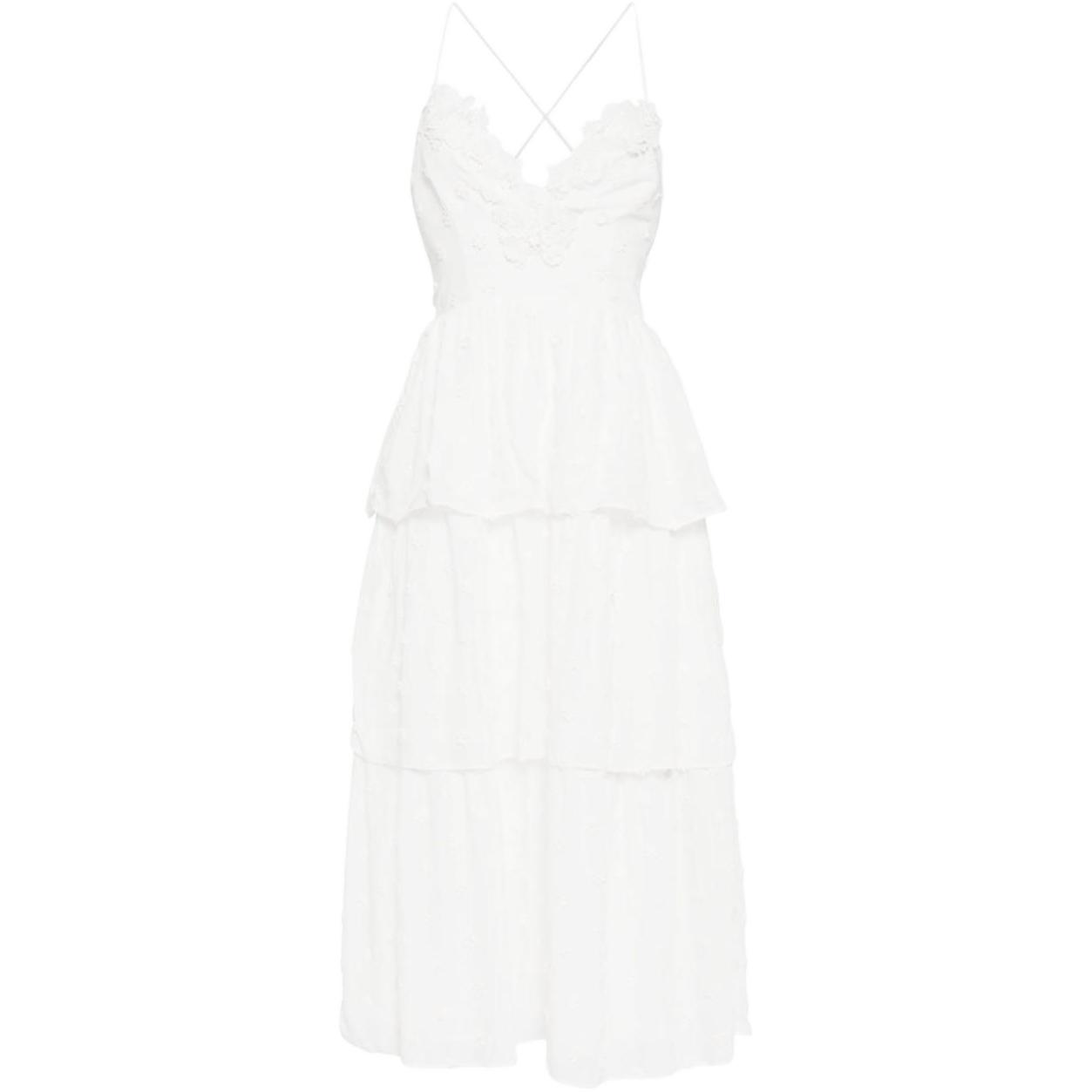 Платье миди с цветочными аппликациями и многослойным кроем Self-portrait, белый
Платье миди с цветочными аппликациями и многослойным кроем Self-portrait, белый