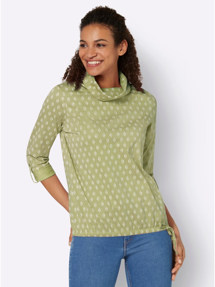 Рубашка с высоким воротником цвета лайма и экрю WITT WEIDEN
Рубашка с высоким воротником цвета лайма и экрю WITT WEIDEN