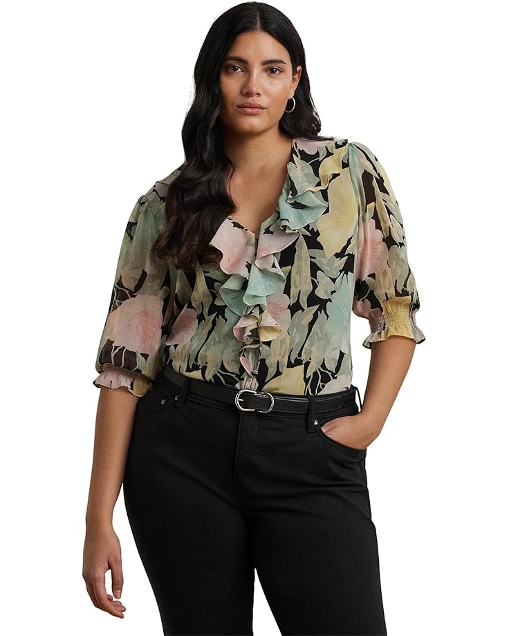 Блуза Lauren Ralph Lauren Plus Size Floral Georgette Ruffle-trim Blouse, цвет Black/Pink/Green
Блуза Lauren Ralph Lauren Plus Size Floral Georgette Ruffle-trim Blouse, цвет Black/Pink/Green