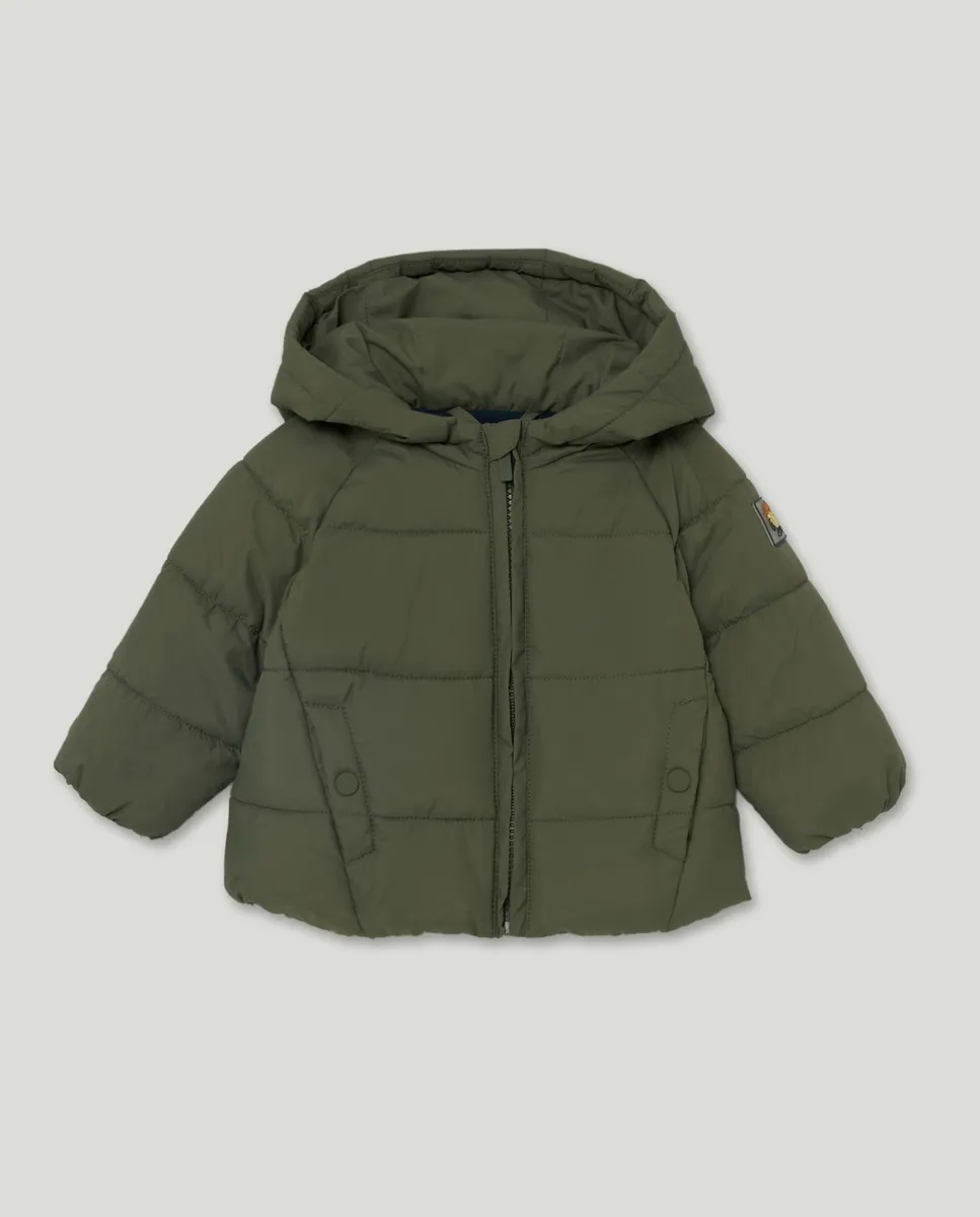 Детский спортивный пуховик с утепленной подкладкой для мальчика Baby El Corte Inglés, хаки 
Детский спортивный пуховик с утепленной подкладкой для мальчика Baby El Corte Inglés, хаки