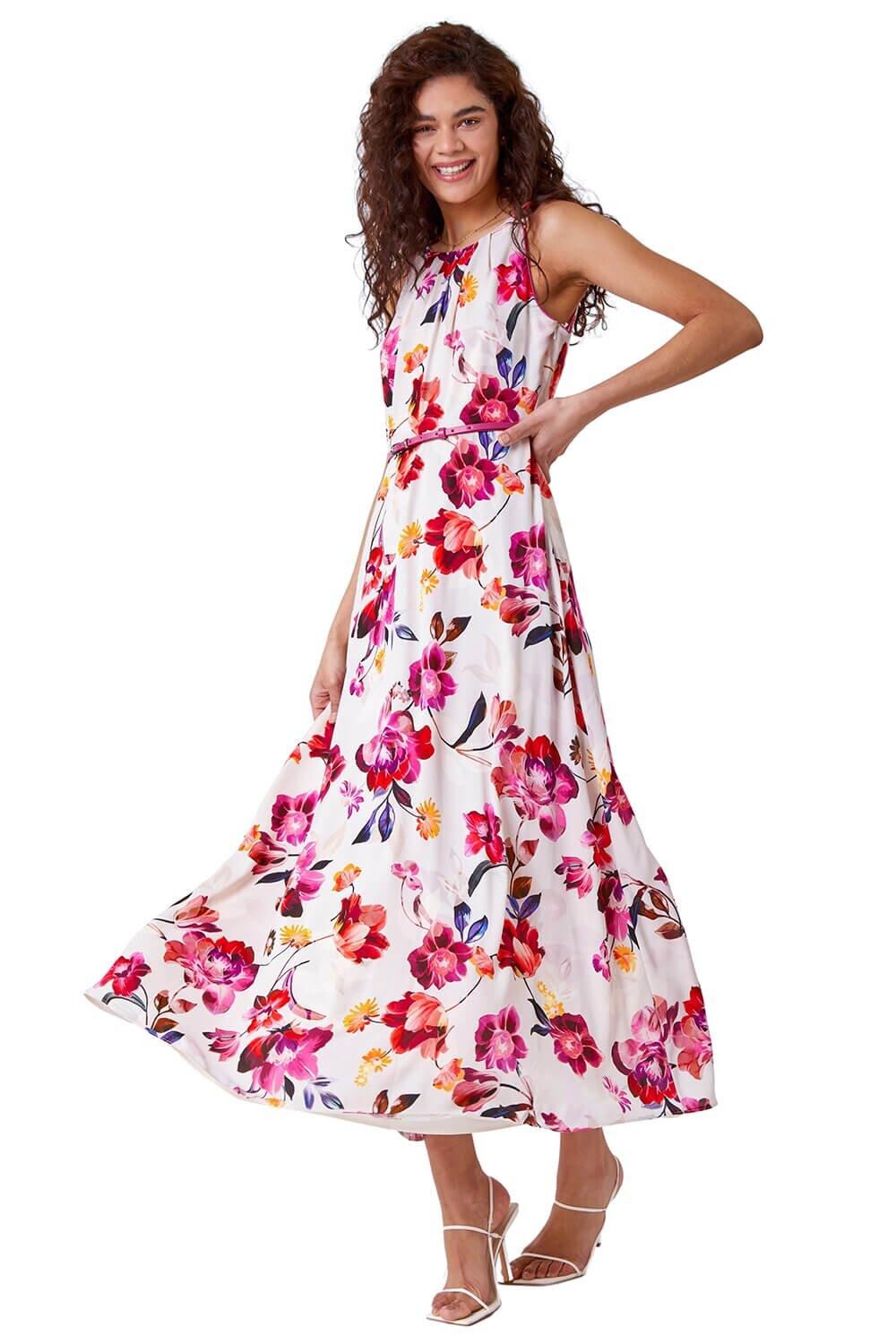 Платье макси с цветочным принтом и поясом Roman, мультиколор
Платье макси с цветочным принтом и поясом Roman, мультиколор