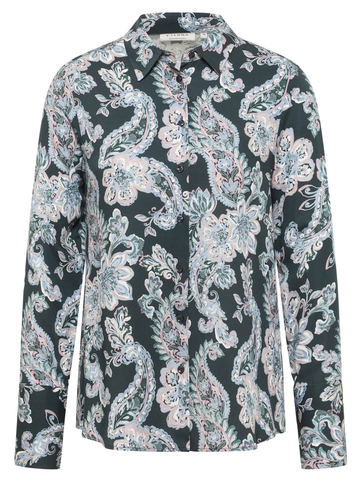 Блузка прямого кроя темно-зеленого цвета Eterna
Блузка прямого кроя темно-зеленого цвета Eterna