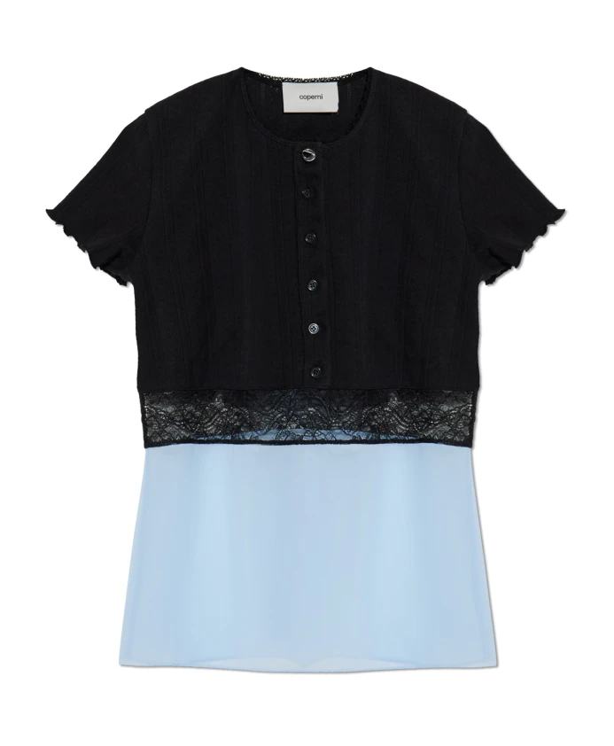 Топ изготовлен из комбинации тканей. Coperni, черный
Топ изготовлен из комбинации тканей. Coperni, черный
