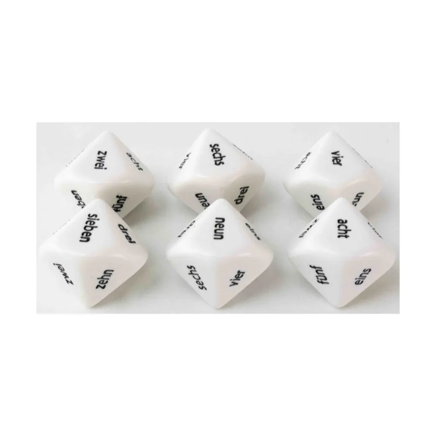 d10 20 мм игральные кости с числами 1–10 — немецкие слова (6), Dice - Foreign Language Dice
d10 20 мм игральные кости с числами 1–10 — немецкие слова (6), Dice - Foreign Language Dice