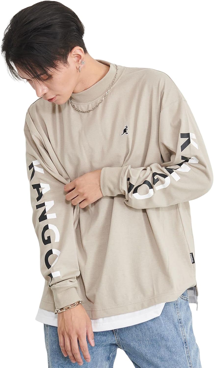 Мужская и женская футболка с длинным рукавом KANGOL, воротник-стойка, многослойная, стильная, унисекс, серый
Мужская и женская футболка с длинным рукавом KANGOL, воротник-стойка, многослойная, стильная, унисекс, серый