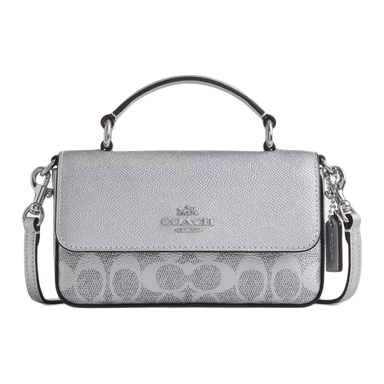 COACH Сумка кроссбоди Josie Top Handle Signature Coated Canvas с горизонтальным тиснением кожи, малая, женская, серая
COACH Сумка кроссбоди Josie Top Handle Signature Coated Canvas с горизонтальным тиснением кожи, малая, женская, серая