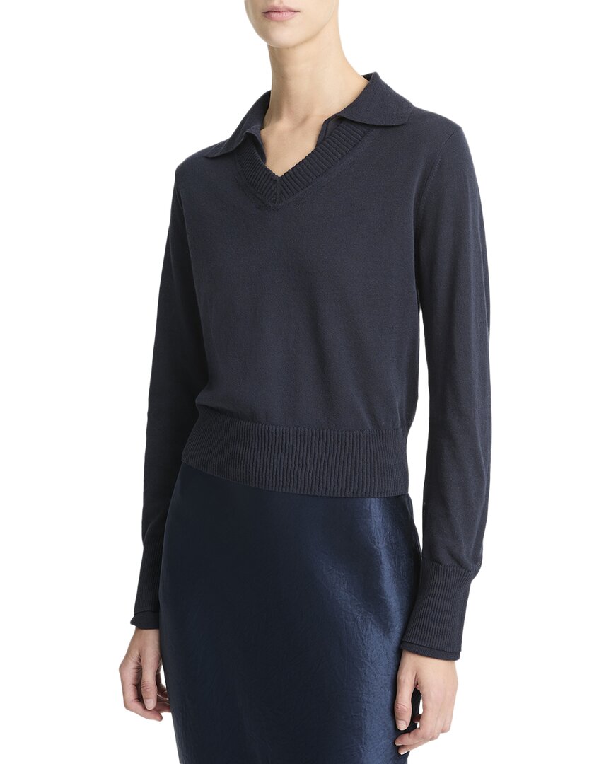 Винс Файн Двухслойный Воротниковый Пуловер Vince, синий
Винс Файн Двухслойный Воротниковый Пуловер Vince, синий