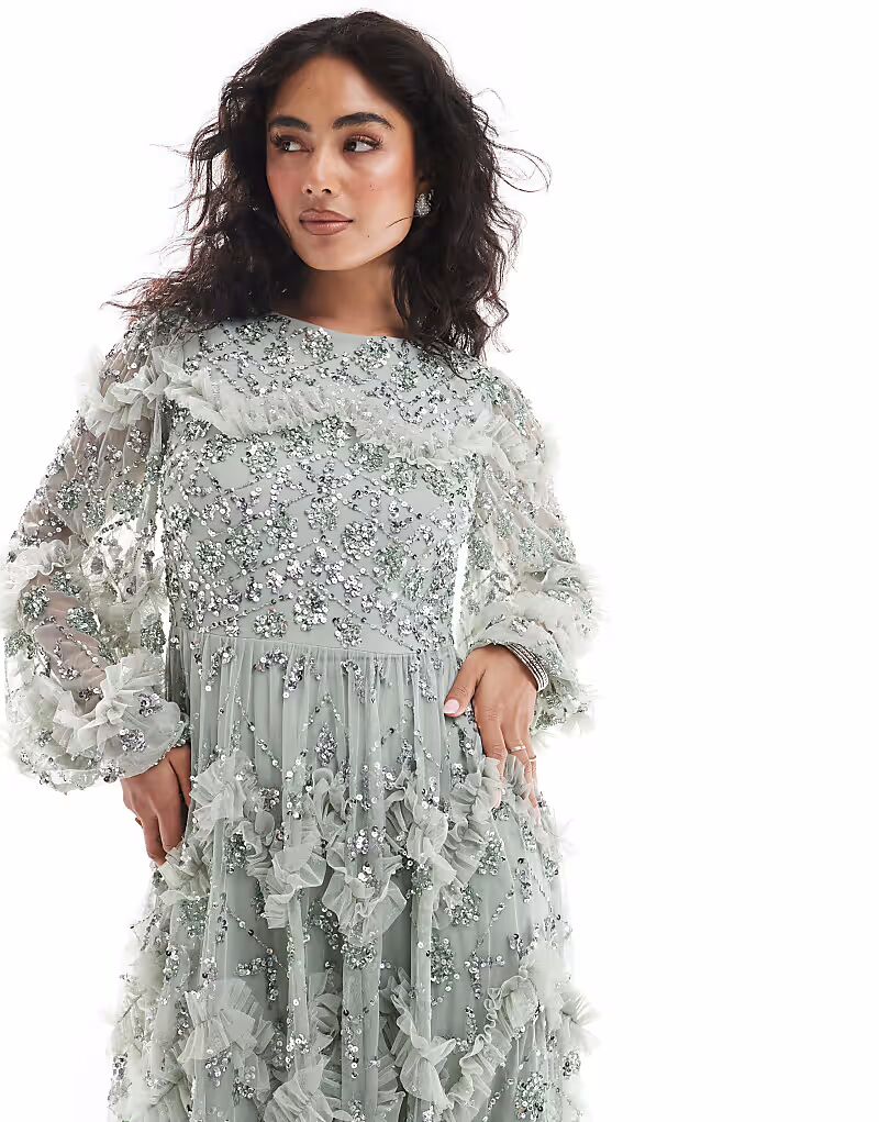 Платье макси Maya с декоративными рукавами-блузонами в цвете шалфея
Платье макси Maya с декоративными рукавами-блузонами в цвете шалфея