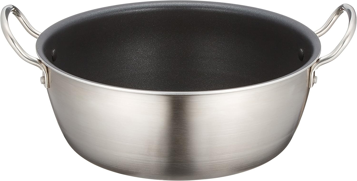 Endo Shoji TKG ALY7802 IH Select Кастрюля с двумя ручками, 11,8 дюймов (30 см), совместима с индукционной индукцией, двухслойная облицовка, Корпус: алюминиевый сплав, нержавеющая сталь, Sliver
Endo Shoji TKG ALY7802 IH Select Кастрюля с двумя ручками, 11,8 дюймов (30 см), совместима с индукционной индукцией, двухслойная облицовка, Корпус: алюминиевый сплав, нержавеющая сталь, Sliver