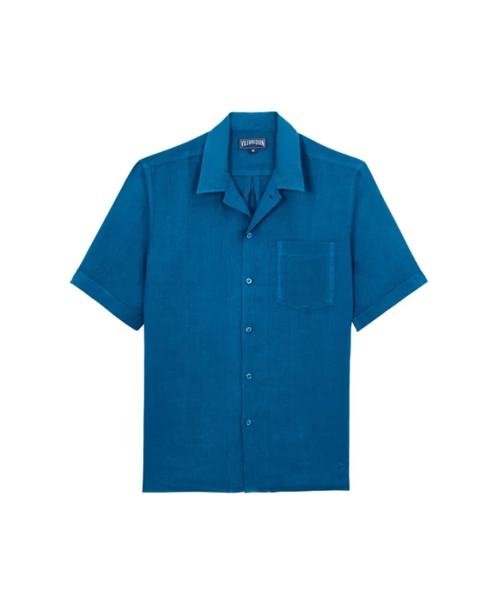 Льняная рубашка для боулинга, однотонная Vilebrequin, синий
Льняная рубашка для боулинга, однотонная Vilebrequin, синий