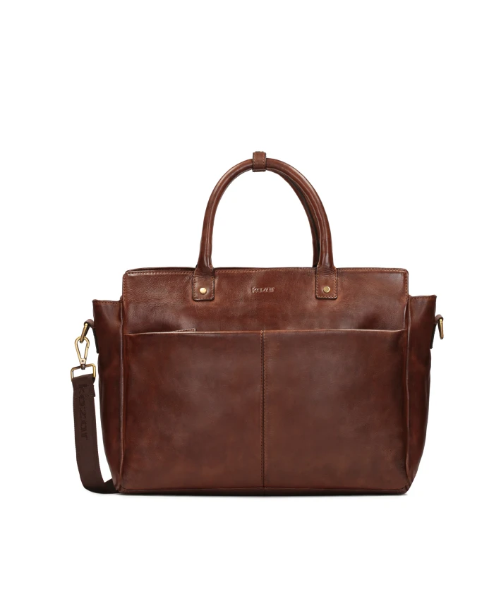 Элегантная мужская кожаная сумка делового стиля. Kazar, коричневый
Элегантная мужская кожаная сумка делового стиля. Kazar, коричневый