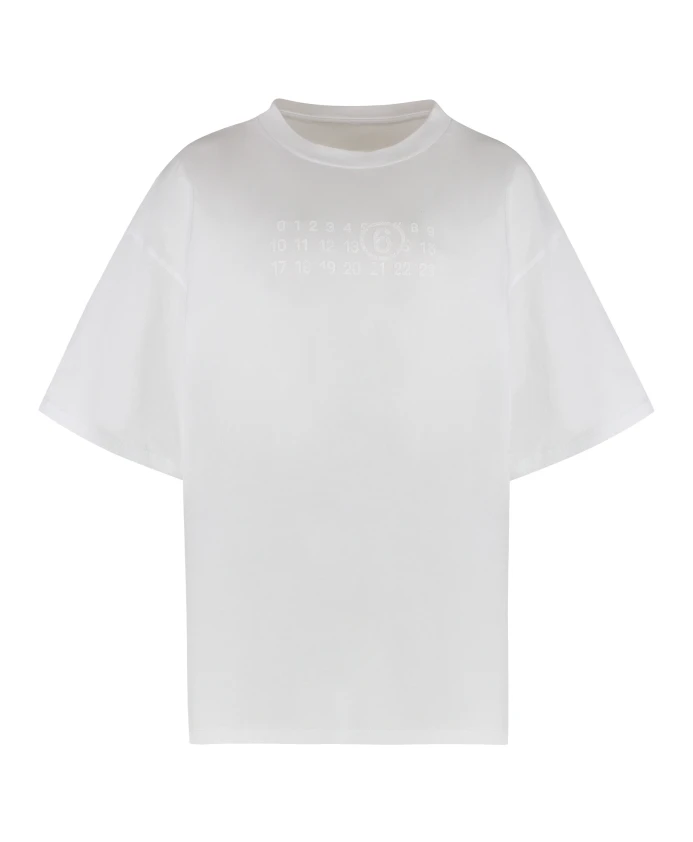 Хлопковая футболка с круглым вырезом Mm6 Maison Margiela, белый
Хлопковая футболка с круглым вырезом Mm6 Maison Margiela, белый
